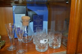 Cut Glass Crystal Tumblers and Boxed Sherry Glasse