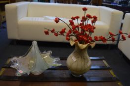 Glass Vase and a Fruit Bowl