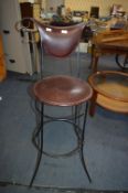 Unusual Leather High Seat Stool
