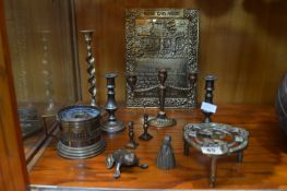 Brassware Including Candlesticks, etc.