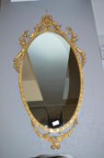 Gilt Framed Oval Wall Mirror