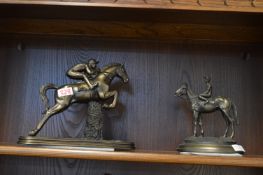 Two Figures of Jockeys on Horseback