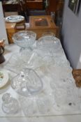 Cut Glass Crystal Fruit Bowls, Jugs, etc.