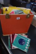 Vintage Carrying Case and Assorted Vinyl Records