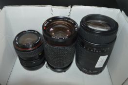 Three Camera Lenses; Tokina & Sigma
