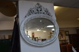 Silver Painted Carved Surround Wall Mirror