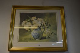 Signed Framed Print by Anne Cotterill - Flowers