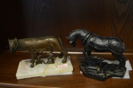 Figure of Romulus and Remus, and a Study of a Hors
