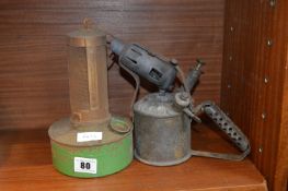 Brass Blowtorch and a Small Paraffin Lamp
