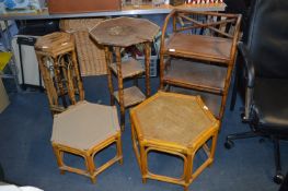 Four Bamboo Plant Stands etc.