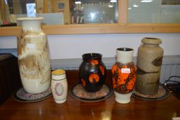 Five West German and Other Retro Vase