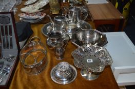 Plated Ware; Rose Bowls, Trays, Coffee Pots, etc.