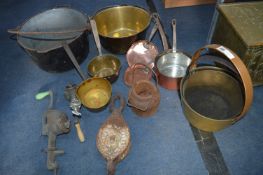 Jam Pans and Assorted Metal Kitchenware, Copper Fr
