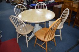 Circular Kitchen Table with Four Assorted Chairs (AF)