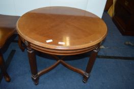 Inlaid Mahogany Oval Coffee Table