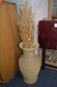 Dried Plant Arrangement in Wicker Bound Vase