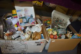Two Boxes of Assorted Household Goods; Ornaments,