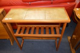 Tile Topped Teak Plant Stand