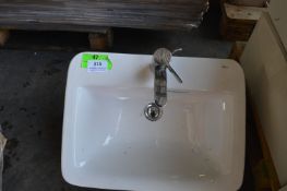 *Roca White Ceramic Vanity Unit Basin with Monobloc Tap & Waste