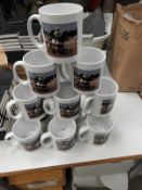*12 Porcelain Mug Depicting Race Horses