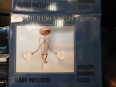 *Regent Mains Voltage Halogen Three Branch Antique