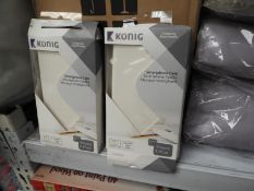 *Six Konig White Faux Leather iPhone Cases