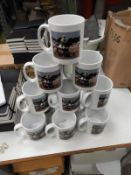 *12 Porcelain Mug Depicting Race Horses