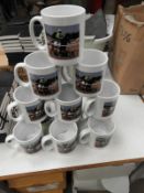 *12 Porcelain Mug Depicting Race Horses