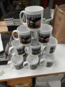 *12 Porcelain Mug Depicting Race Horses