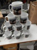 *12 Porcelain Mug Depicting Race Horses