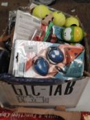 *Box of Assorted Tennis Balls, Children's Toys, et