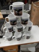 *12 Porcelain Mug Depicting Race Horses