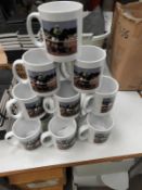 *12 Porcelain Mug Depicting Race Horses