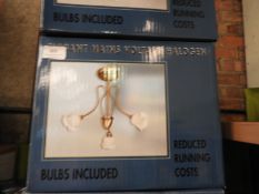 *Regent Mains Voltage Halogen Three Branch Antique