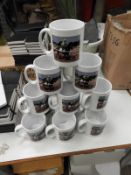 *12 Porcelain Mug Depicting Race Horses