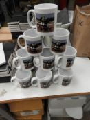 *12 Porcelain Mug Depicting Race Horses