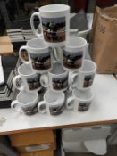 *12 Porcelain Mug Depicting Race Horses