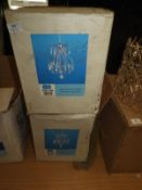 *Pair of Antique Brass & Crystal Effect Light Fitt