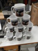 *12 Porcelain Mug Depicting Race Horses