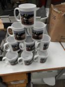 *12 Porcelain Mug Depicting Race Horses