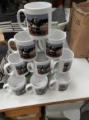 *12 Porcelain Mug Depicting Race Horses