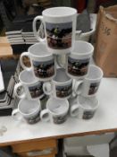 *12 Porcelain Mug Depicting Race Horses