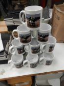 *12 Porcelain Mug Depicting Race Horses