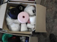 *Box Containing Mixed Cones of Wool