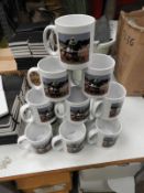 *12 Porcelain Mug Depicting Race Horses