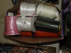 *Box Containing Mixed Threads and Ribbons