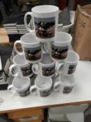 *12 Porcelain Mug Depicting Race Horses