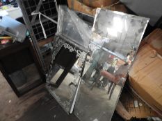 *Four Pre-Drilled & Etched Glass Wall Mirrors