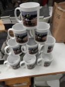 *12 Porcelain Mug Depicting Race Horses