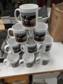 *12 Porcelain Mug Depicting Race Horses